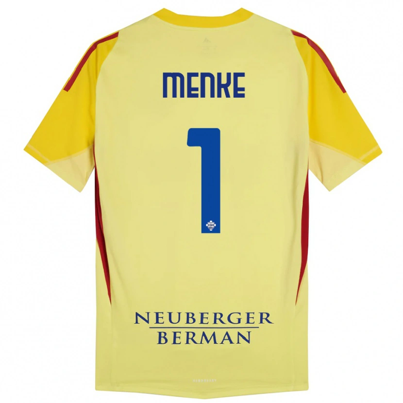 Danxen Dames Henrique Menke #1 Licht Geel Zwart Keepersshirt 2025/26 T-Shirt België