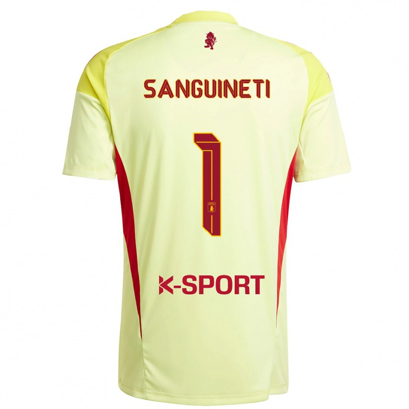 Danxen Dames Michele Sanguineti #1 Licht Geel Rood Keepersshirt 2025/26 T-Shirt België