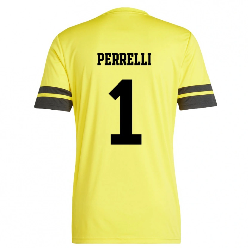 Danxen Dames Samuele Perrelli #1 Geel Zwart Keepersshirt 2025/26 T-Shirt België