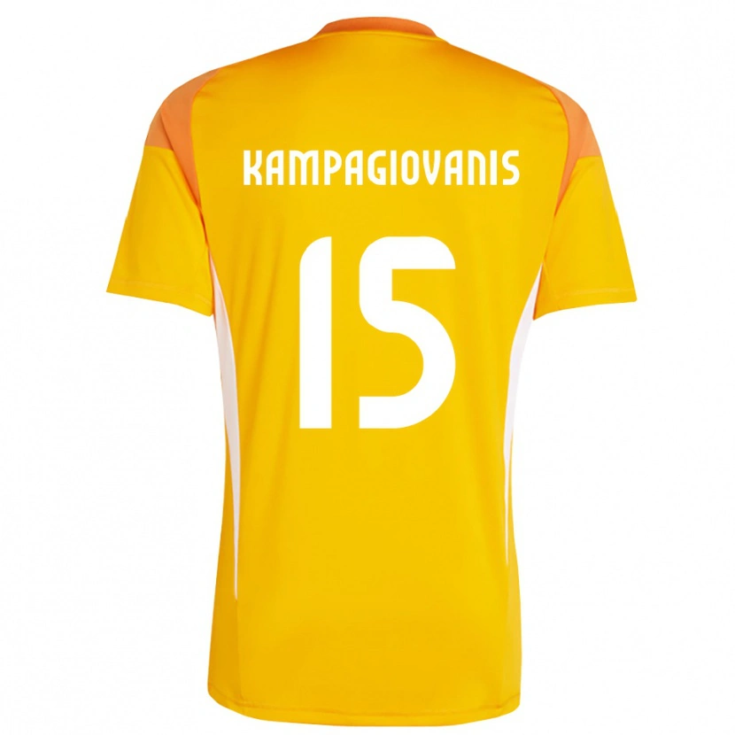 Danxen Dames Anastasios Kampagiovanis #15 Oranje Wit Keepersshirt 2025/26 T-Shirt België