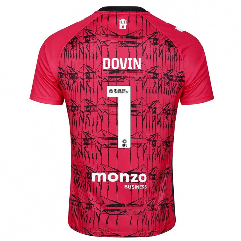 Danxen Dames Oliver Dovin #1 Rood Wit Keepersshirt 2025/26 T-Shirt België