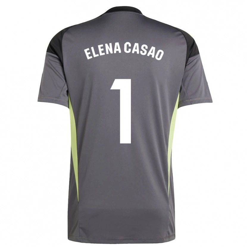 Danxen Dames Elena Casao López #1 Donkergrijs Zwart Keepersshirt 2025/26 T-Shirt België