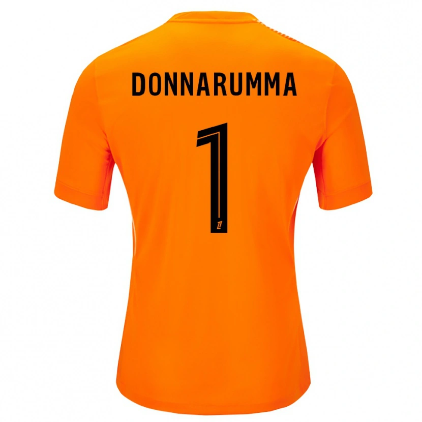 Danxen Dames Gianluigi Donnarumma #1 Oranje Zwart Keepersshirt 2025/26 T-Shirt België