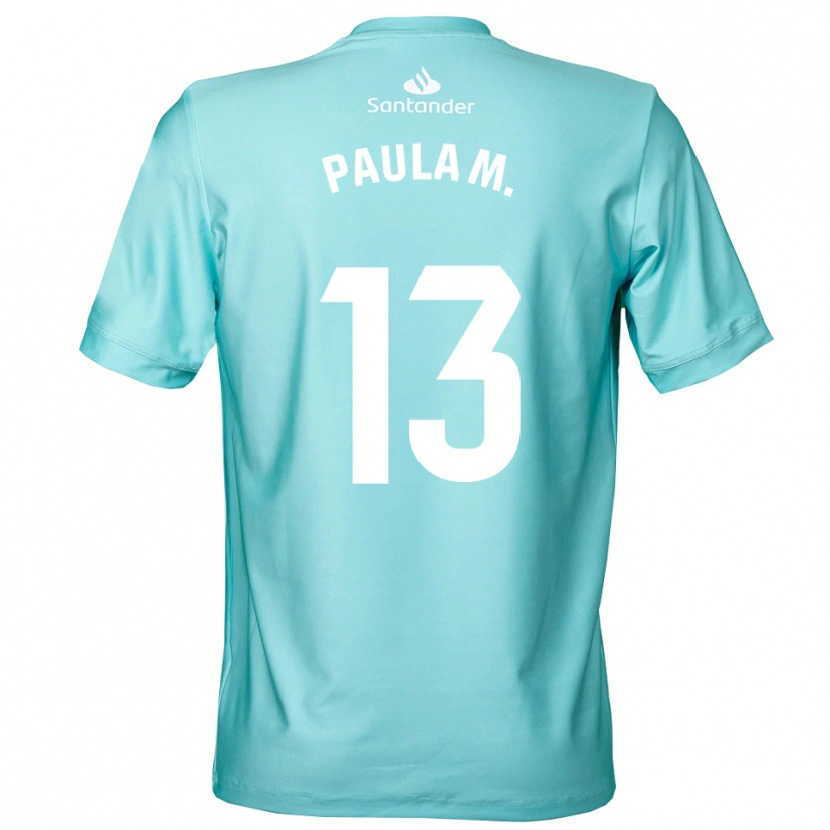 Danxen Dames Paula Muñoz Álvarez #13 Licht Cyaan Wit Keepersshirt 2025/26 T-Shirt België