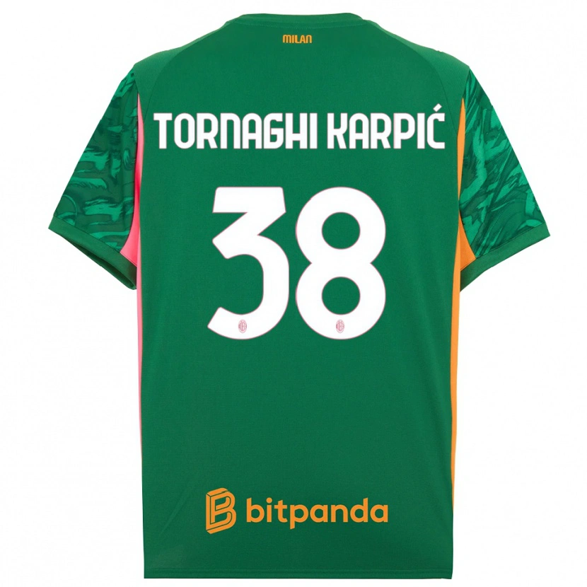 Danxen Dames Lavinia Tornaghi Karpić #38 Groen Oranje Roze Keepersshirt 2025/26 T-Shirt België