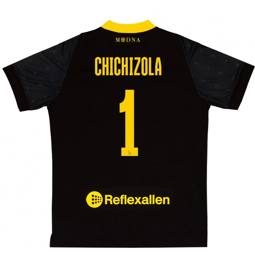 Danxen Dames Leandro Chichizola #1 Zwart Geel Keepersshirt 2025/26 T-Shirt België