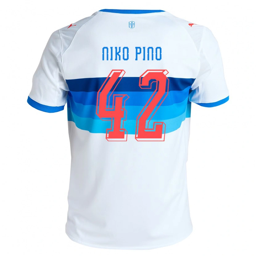 Danxen Kinderen Nickolas Pino #42 Wit Hemelsblauw Thuisshirt Thuistenue 2026/27 T-Shirt België