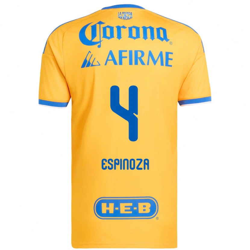 Danxen Kinderen Greta Espinoza #4 Geel Blauw Thuisshirt Thuistenue 2026/27 T-Shirt België