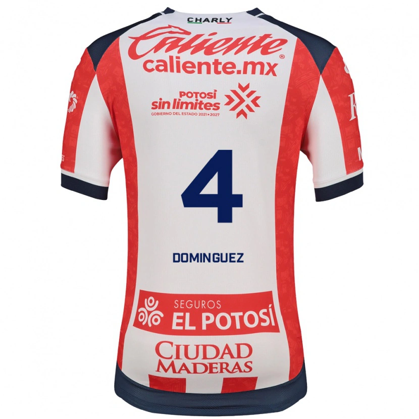 Danxen Kinderen Julio Cesar Dominguez #4 Rood Wit Zwart Thuisshirt Thuistenue 2026/27 T-Shirt België