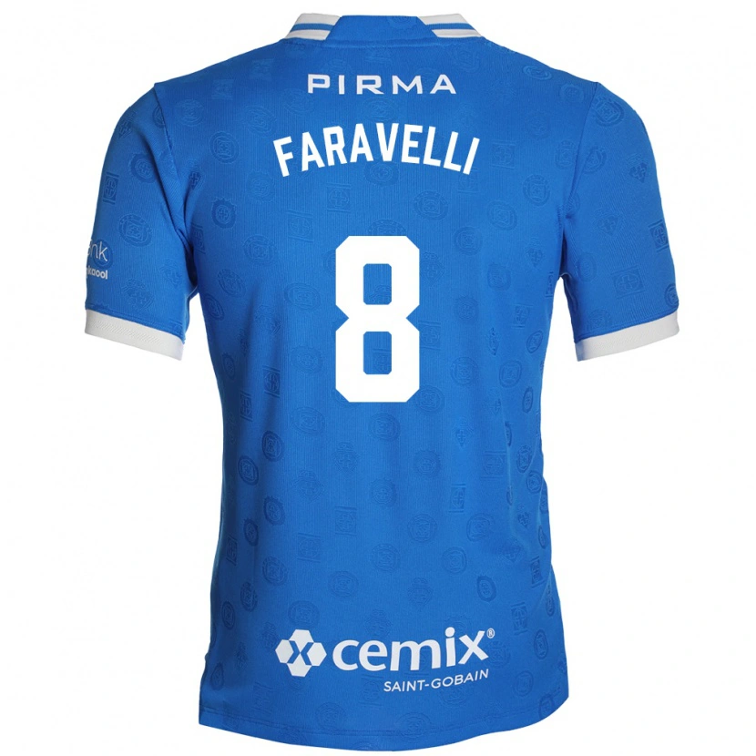 Danxen Kinderen Lorenzo Faravelli #8 Blauw Wit Rood Thuisshirt Thuistenue 2026/27 T-Shirt België