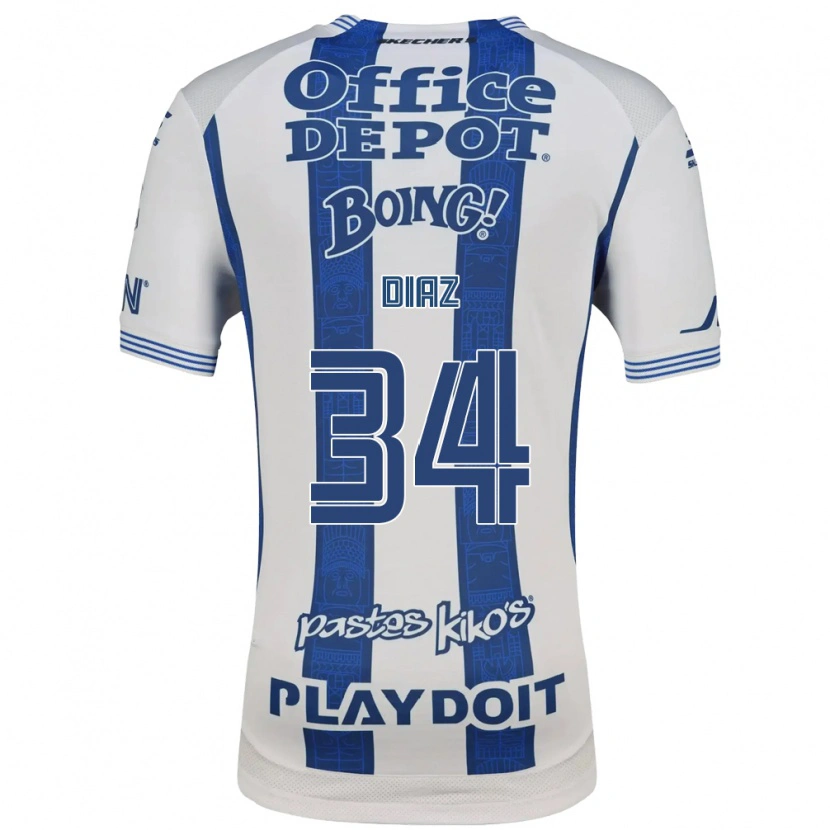 Danxen Kinderen Karen Díaz #34 Wit Marineblauw Thuisshirt Thuistenue 2026/27 T-Shirt België