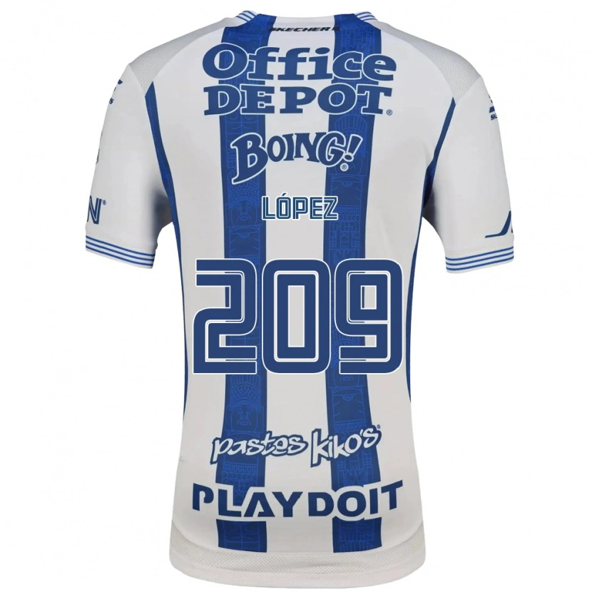 Danxen Kinderen Santiago López #209 Wit Marineblauw Thuisshirt Thuistenue 2026/27 T-Shirt België