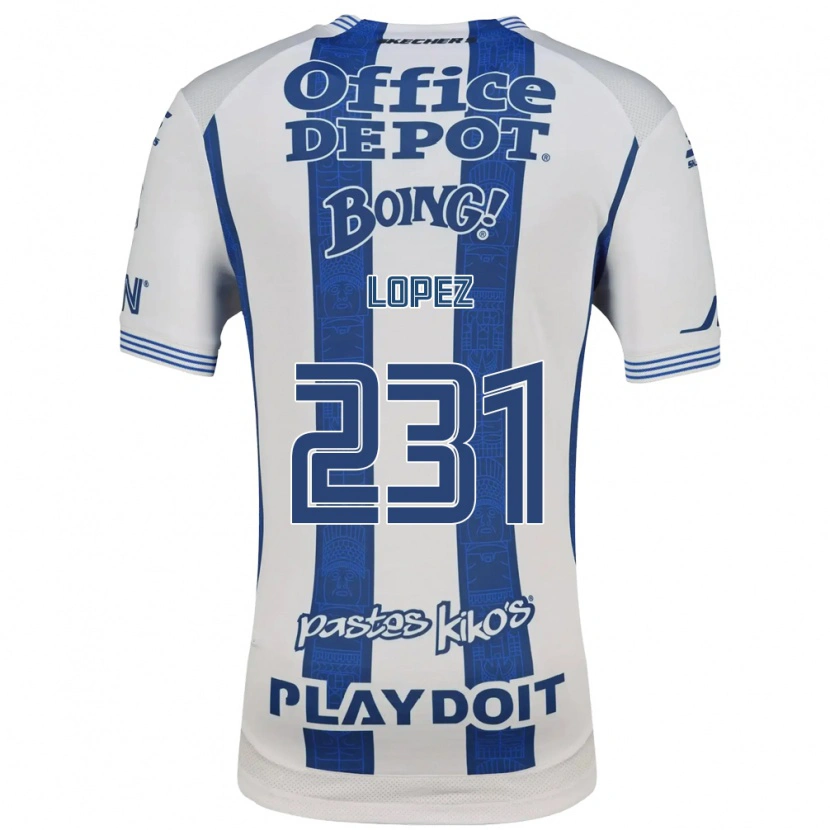 Danxen Kinderen Víctor López #231 Wit Marineblauw Thuisshirt Thuistenue 2026/27 T-Shirt België