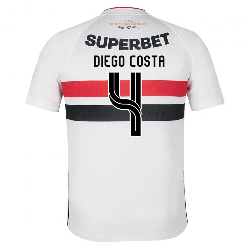 Danxen Kinderen Diego Costa #4 Wit Rood Zwart Thuisshirt Thuistenue 2026/27 T-Shirt België