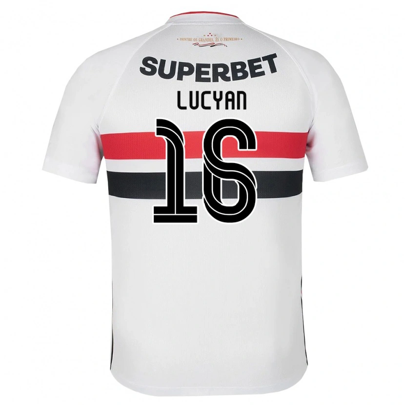Danxen Kinderen Lucyan Gabriel Arruda Delgado #16 Wit Rood Zwart Thuisshirt Thuistenue 2026/27 T-Shirt België