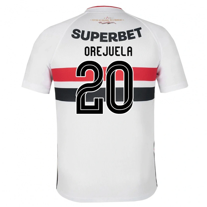 Danxen Kinderen Luis Manuel Orejuela #20 Wit Rood Zwart Thuisshirt Thuistenue 2026/27 T-Shirt België