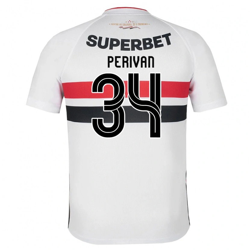 Danxen Kinderen Perivan Dos Santos #34 Wit Rood Zwart Thuisshirt Thuistenue 2026/27 T-Shirt België