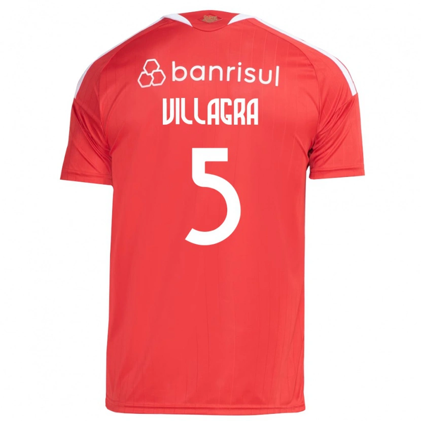 Danxen Kinderen Rodrigo Villagra #5 Rood Wit Thuisshirt Thuistenue 2026/27 T-Shirt België