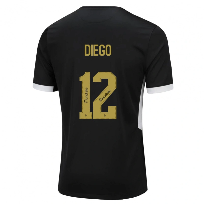 Danxen Kinderen Diego #12 Zwart Wit Geel Thuisshirt Thuistenue 2026/27 T-Shirt België