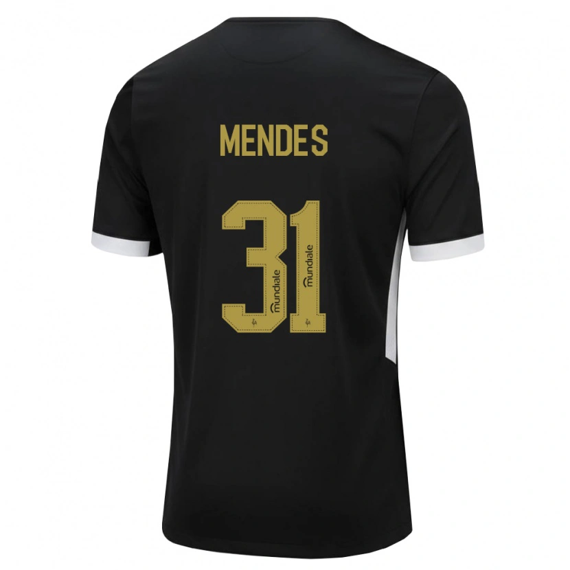 Danxen Kinderen Matheus Mendes #31 Zwart Wit Geel Thuisshirt Thuistenue 2026/27 T-Shirt België