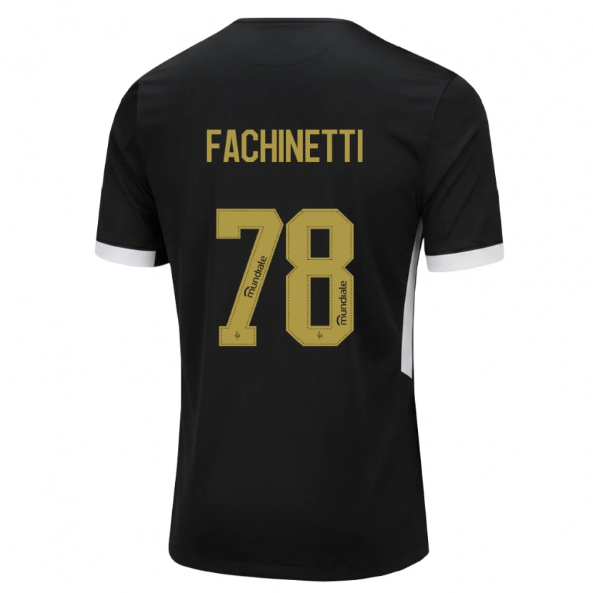 Danxen Kinderen Pedro Fachinetti #78 Zwart Wit Geel Thuisshirt Thuistenue 2026/27 T-Shirt België