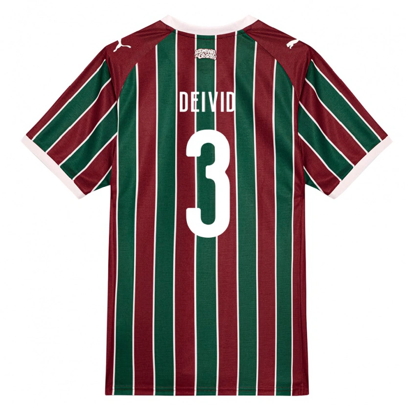 Danxen Kinderen Deivid Éric De Sá Belchior #3 Groen Bordeaux Rood Wit Thuisshirt Thuistenue 2026/27 T-Shirt België