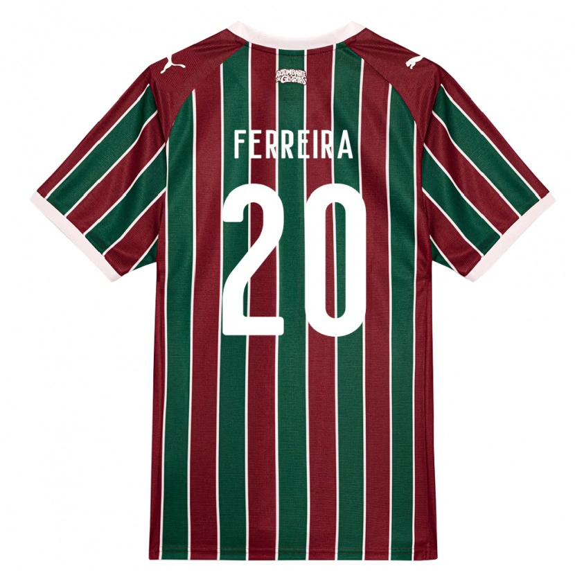 Danxen Kinderen Yago Ferreira #20 Groen Bordeaux Rood Wit Thuisshirt Thuistenue 2026/27 T-Shirt België