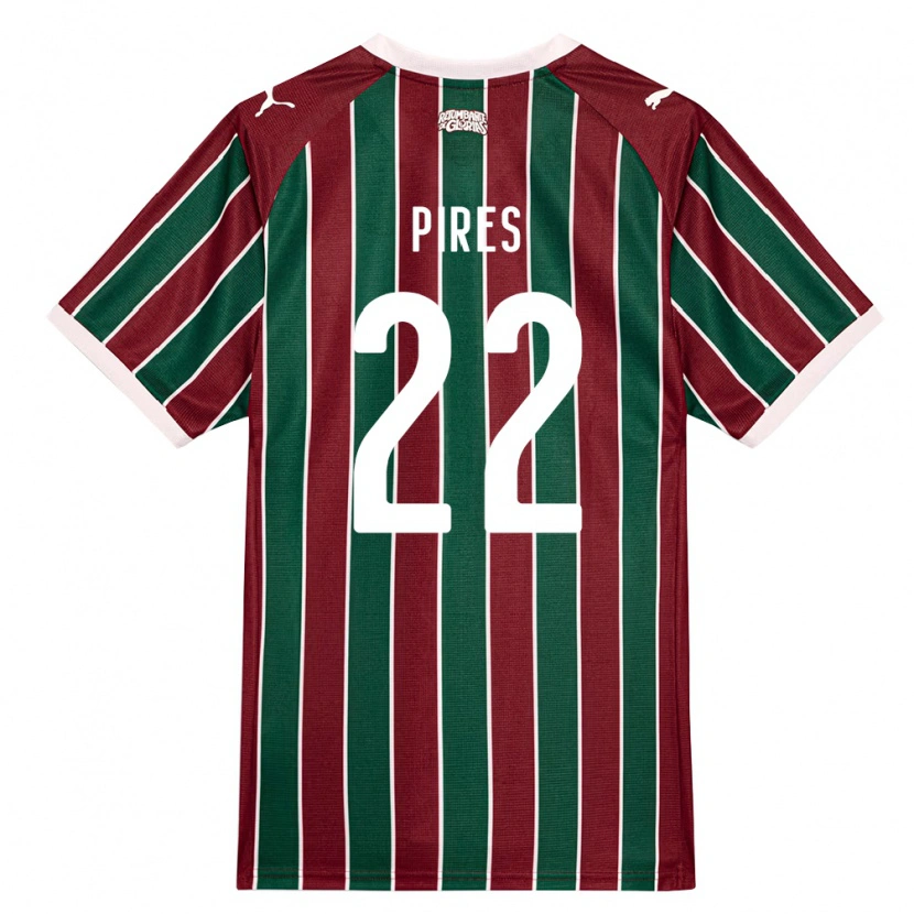 Danxen Kinderen Gabriel Pires #22 Groen Bordeaux Rood Wit Thuisshirt Thuistenue 2026/27 T-Shirt België