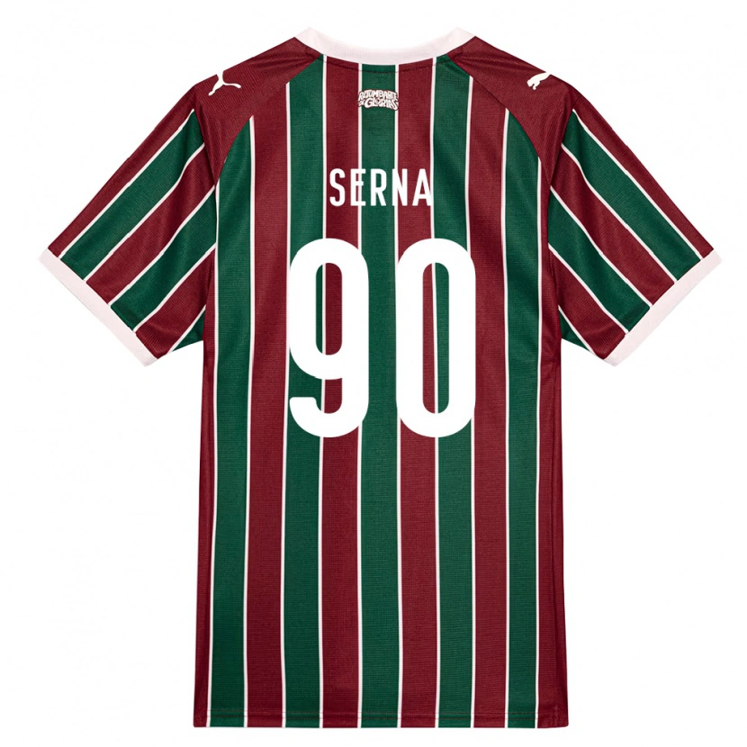 Danxen Kinderen Kevin Serna #90 Groen Bordeaux Rood Wit Thuisshirt Thuistenue 2026/27 T-Shirt België