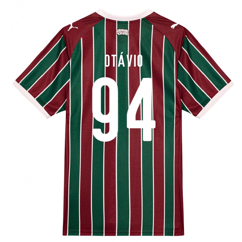 Danxen Kinderen Otávio Henrique Passos Santos #94 Groen Bordeaux Rood Wit Thuisshirt Thuistenue 2026/27 T-Shirt België