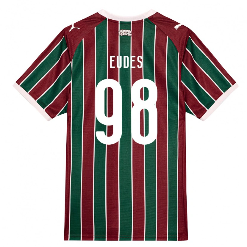 Danxen Kinderen Vitor Eudes #98 Groen Bordeaux Rood Wit Thuisshirt Thuistenue 2026/27 T-Shirt België