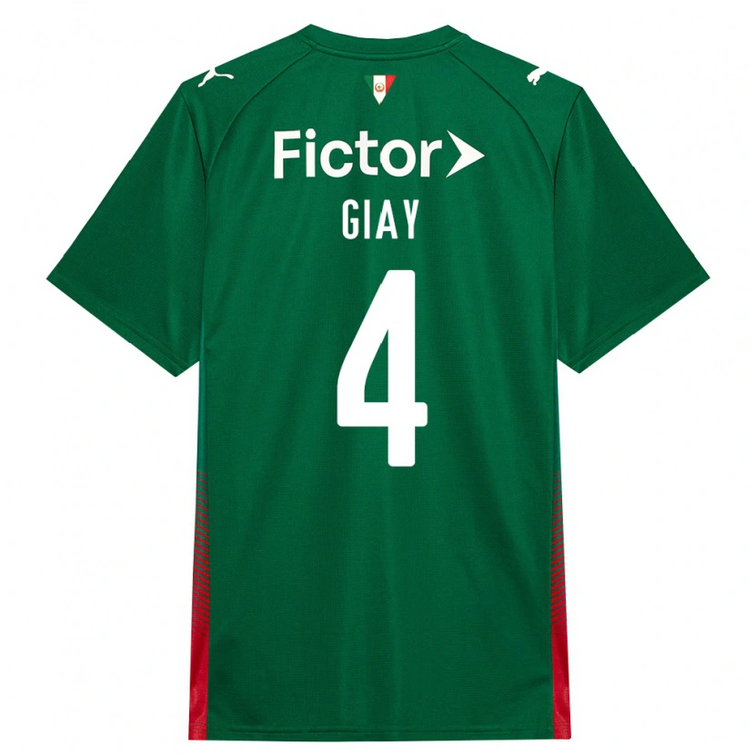 Danxen Kinderen Agustín Giay #4 Groen Rood Wit Thuisshirt Thuistenue 2026/27 T-Shirt België