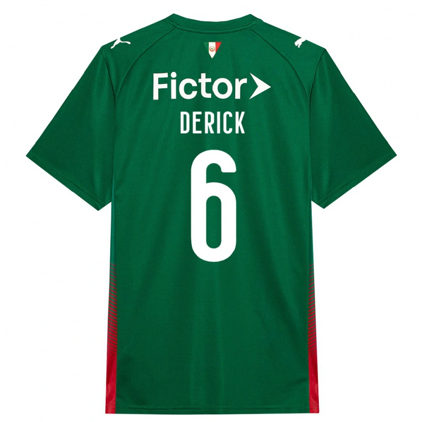 Danxen Kinderen Derick Araújo Campos #6 Groen Rood Wit Thuisshirt Thuistenue 2026/27 T-Shirt België