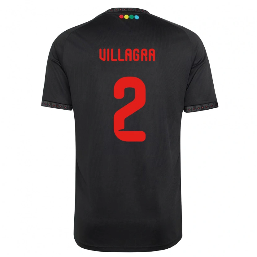 Danxen Kinderen Jonathan Villagra #2 Zwart Rood Uitshirt Uittenue 2026/27 T-Shirt België