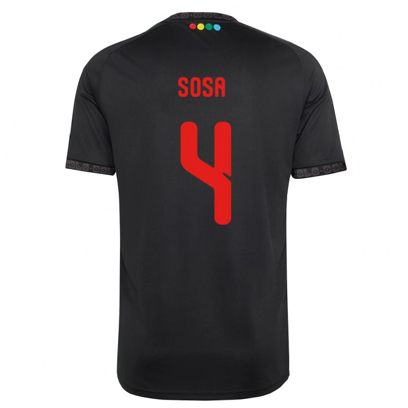 Danxen Kinderen Joaquín Sosa #4 Zwart Rood Uitshirt Uittenue 2026/27 T-Shirt België