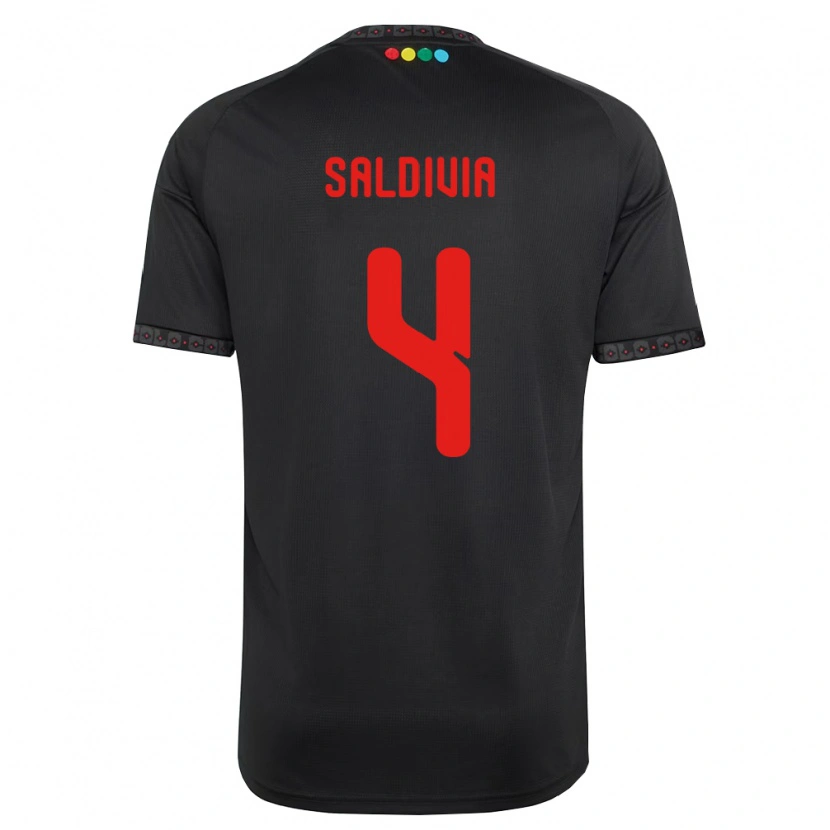 Danxen Kinderen Alan Saldivia #4 Zwart Rood Uitshirt Uittenue 2026/27 T-Shirt België