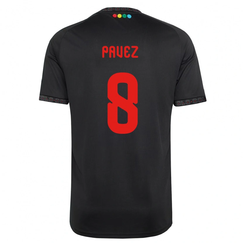 Danxen Kinderen Esteban Pavez #8 Zwart Rood Uitshirt Uittenue 2026/27 T-Shirt België