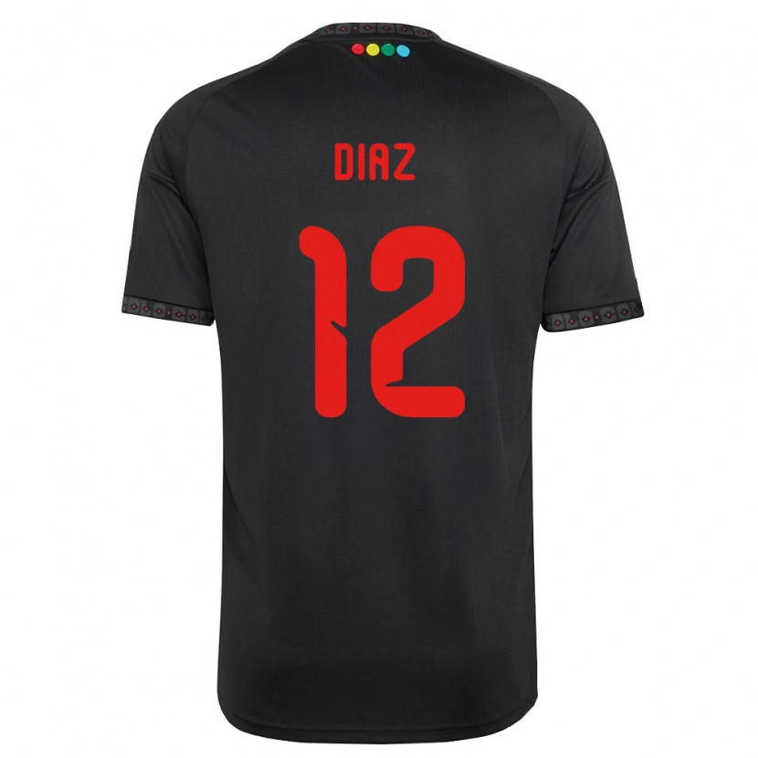 Danxen Kinderen Javiera Díaz #12 Zwart Rood Uitshirt Uittenue 2026/27 T-Shirt België