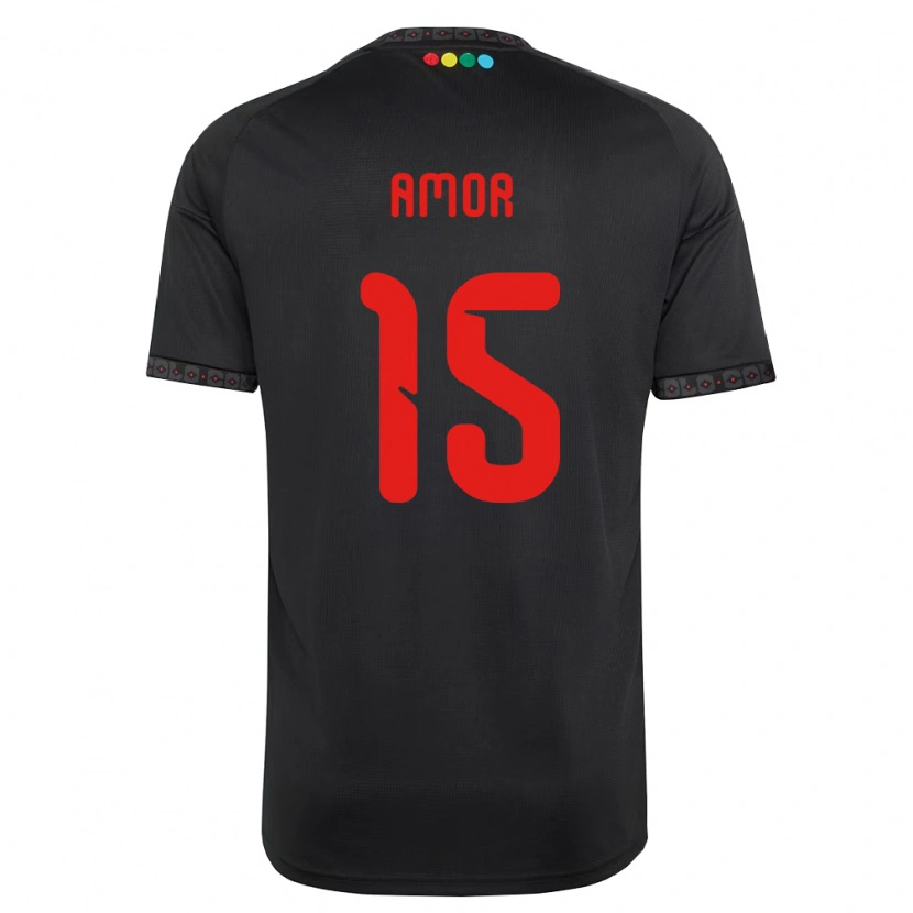 Danxen Kinderen Emiliano Amor #15 Zwart Rood Uitshirt Uittenue 2026/27 T-Shirt België