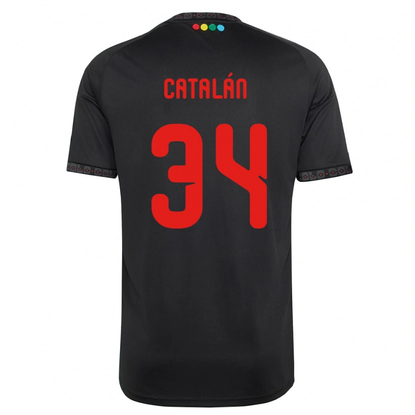 Danxen Kinderen Rodrigo Catalán #34 Zwart Rood Uitshirt Uittenue 2026/27 T-Shirt België