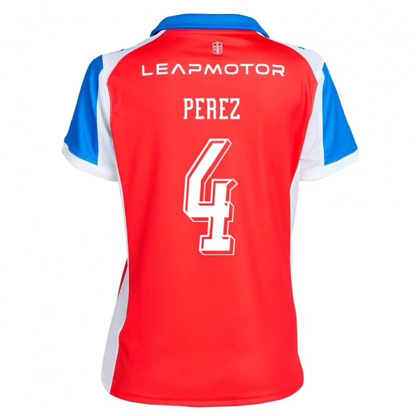 Danxen Kinderen Ignacio Pérez #4 Rood Blauw Uitshirt Uittenue 2026/27 T-Shirt België
