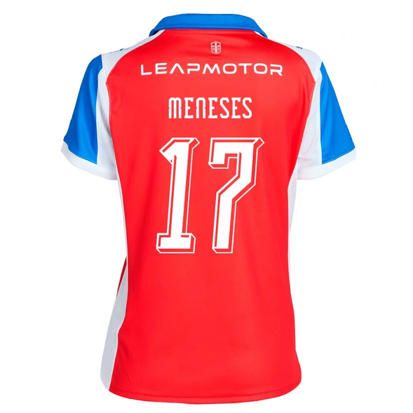Danxen Kinderen Joaquín Meneses #17 Rood Blauw Uitshirt Uittenue 2026/27 T-Shirt België