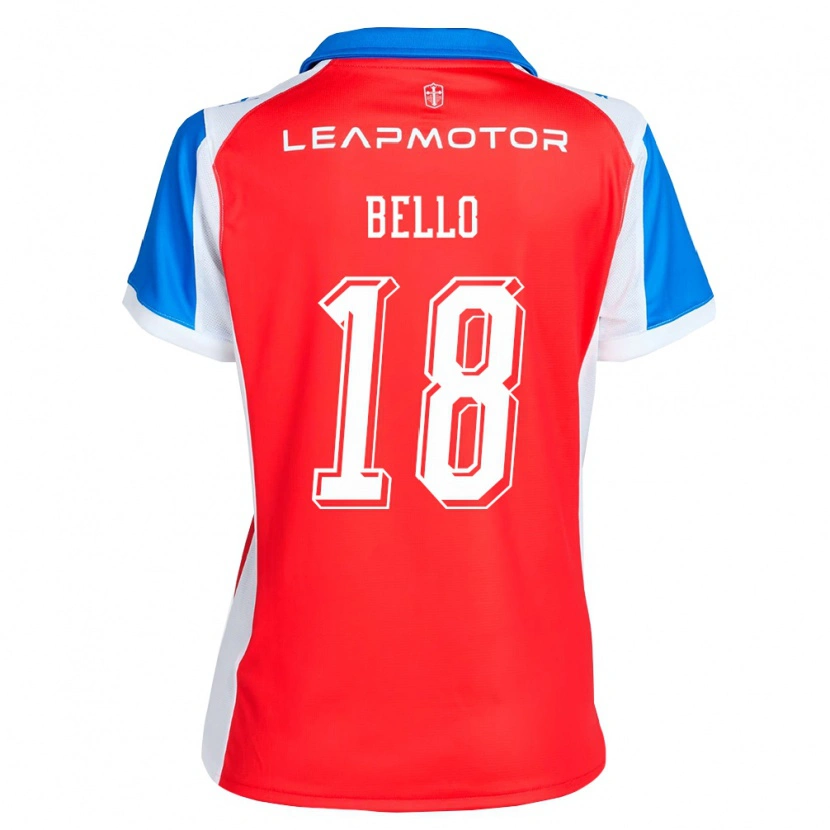 Danxen Kinderen Eduard Bello #18 Rood Blauw Uitshirt Uittenue 2026/27 T-Shirt België
