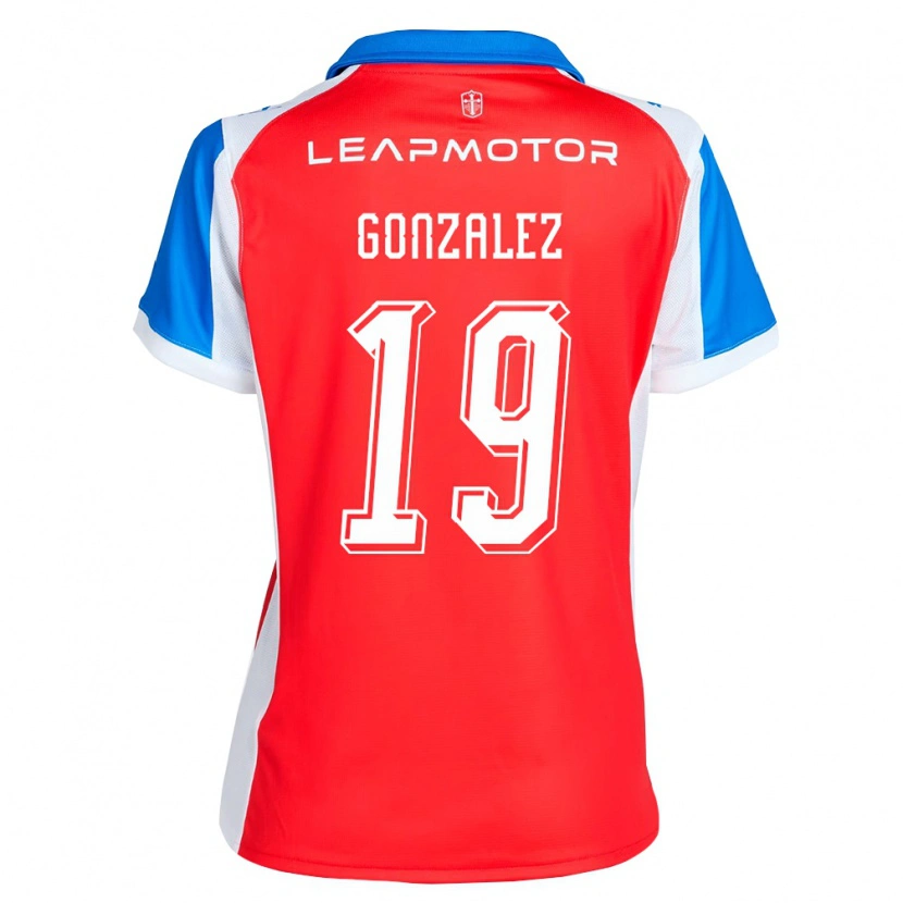Danxen Kinderen Bryan González #19 Rood Blauw Uitshirt Uittenue 2026/27 T-Shirt België