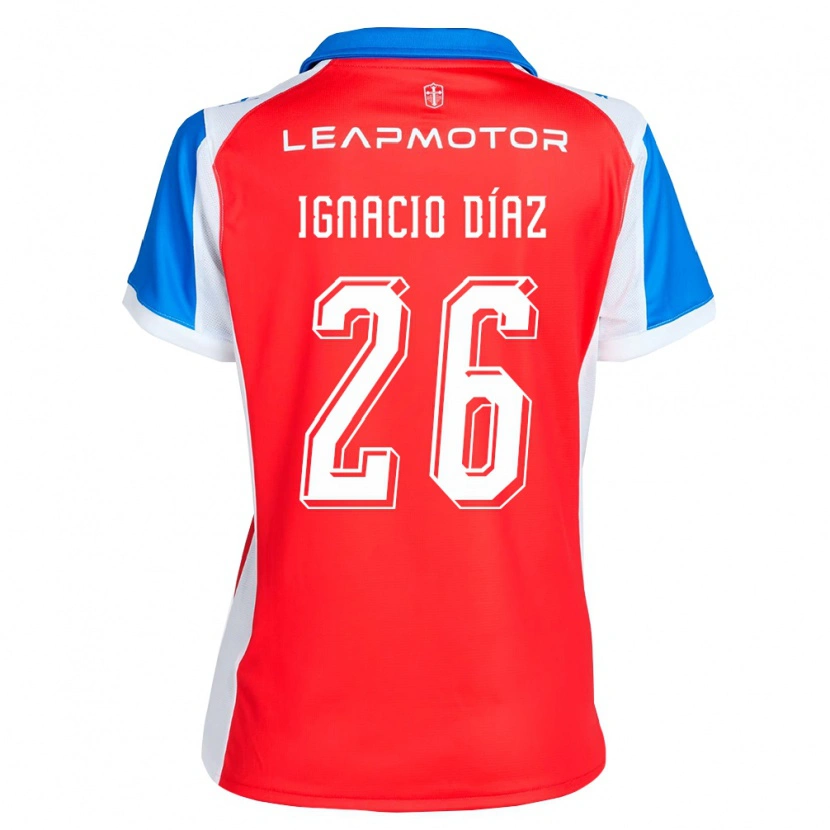 Danxen Kinderen Juan Ignacio Díaz #26 Rood Blauw Uitshirt Uittenue 2026/27 T-Shirt België