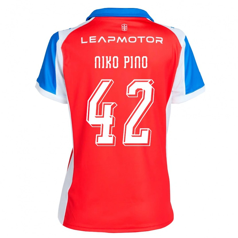 Danxen Kinderen Nickolas Pino #42 Rood Blauw Uitshirt Uittenue 2026/27 T-Shirt België
