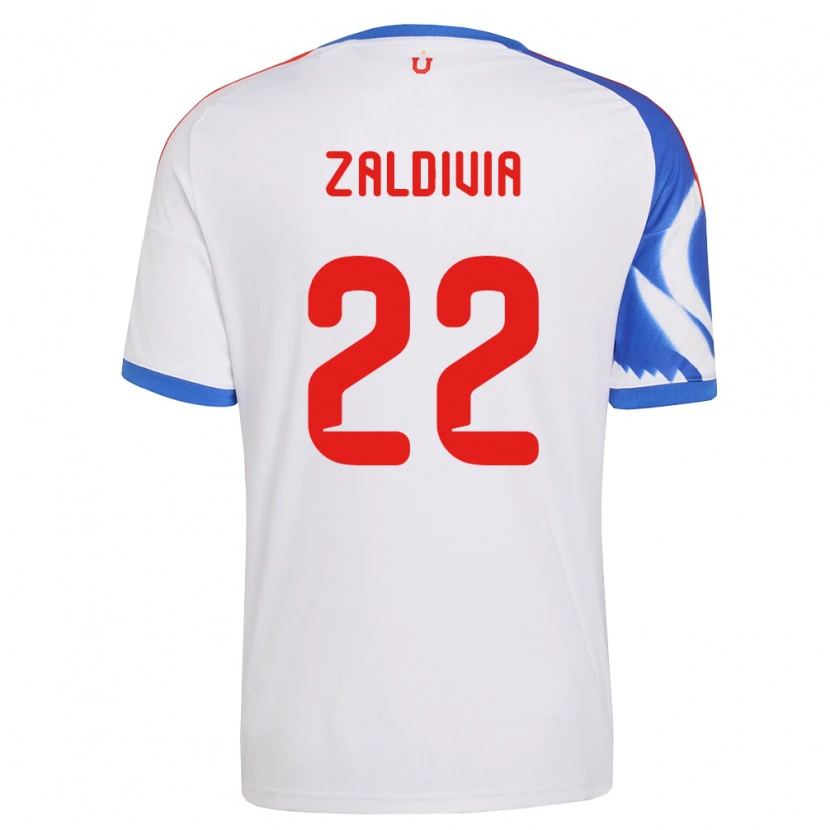 Danxen Kinderen Matías Zaldivia #22 Wit Marineblauw Uitshirt Uittenue 2026/27 T-Shirt België