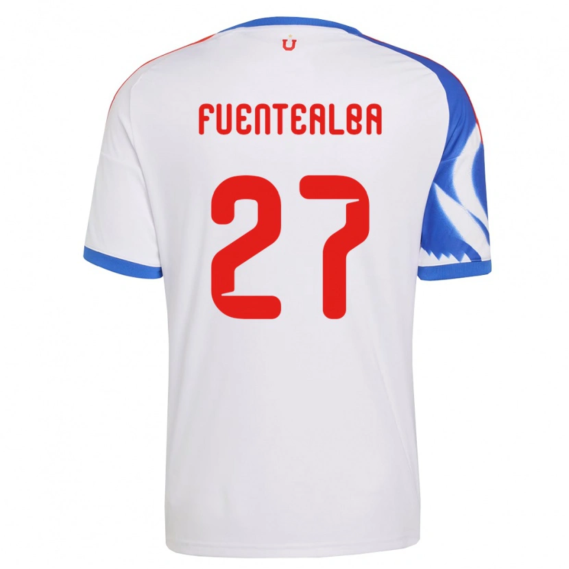 Danxen Kinderen Jeison Fuentealba #27 Wit Marineblauw Uitshirt Uittenue 2026/27 T-Shirt België