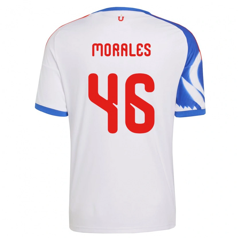 Danxen Kinderen Bastián Morales #46 Wit Marineblauw Uitshirt Uittenue 2026/27 T-Shirt België