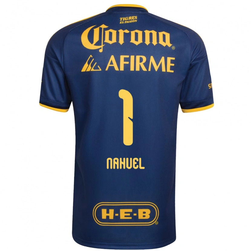 Danxen Kinderen Nahuel Guzmán #1 Koninklijk Blauw Geel Uitshirt Uittenue 2026/27 T-Shirt België